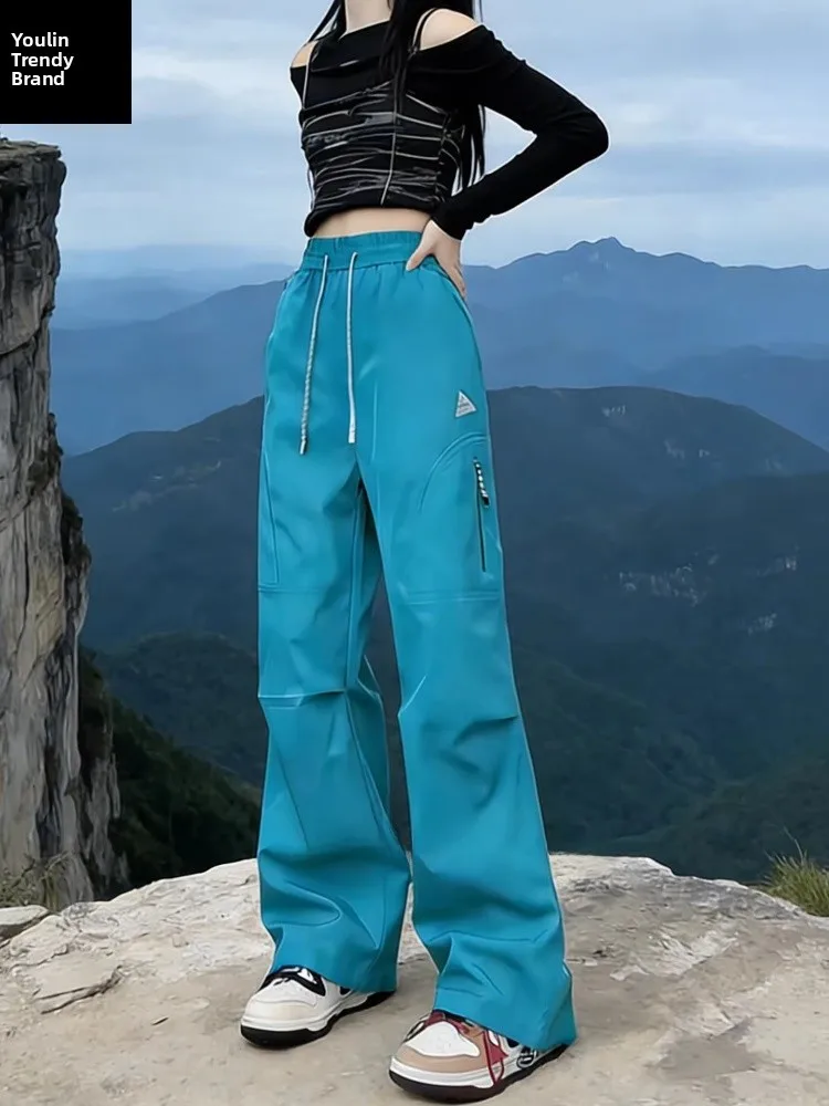Blue Men's Three-Proof Soft  Climbing Pants Winter Outdoor Travel Casual Trousers Waterproof Windproof Warm Workwear
