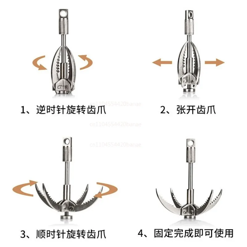 Stainless steel flying tiger claw climbing claw survival flying claw climbing hook water grass hook flying hook climbing