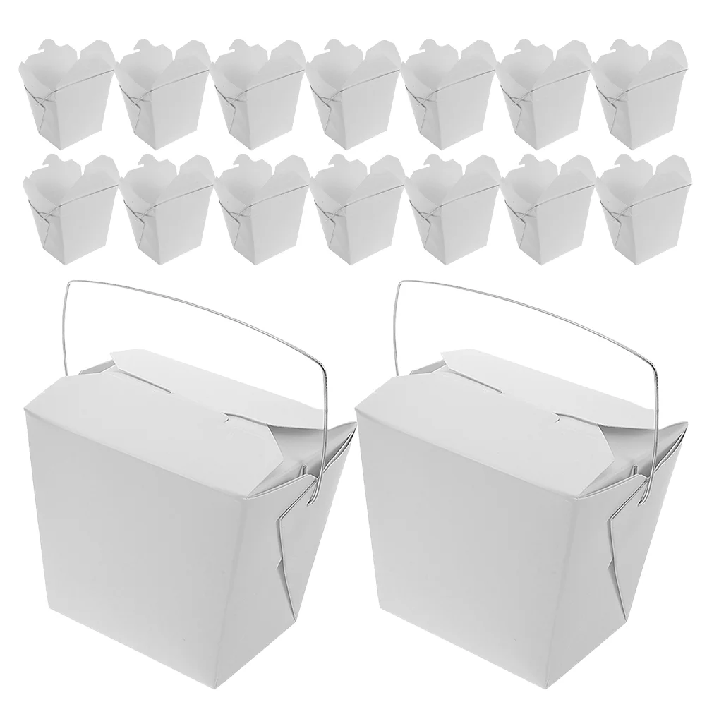

50 Pcs Takeaway Food Box Restaurant Containers Paper Takeout Dessert Boxes Iron Packaging Chinese