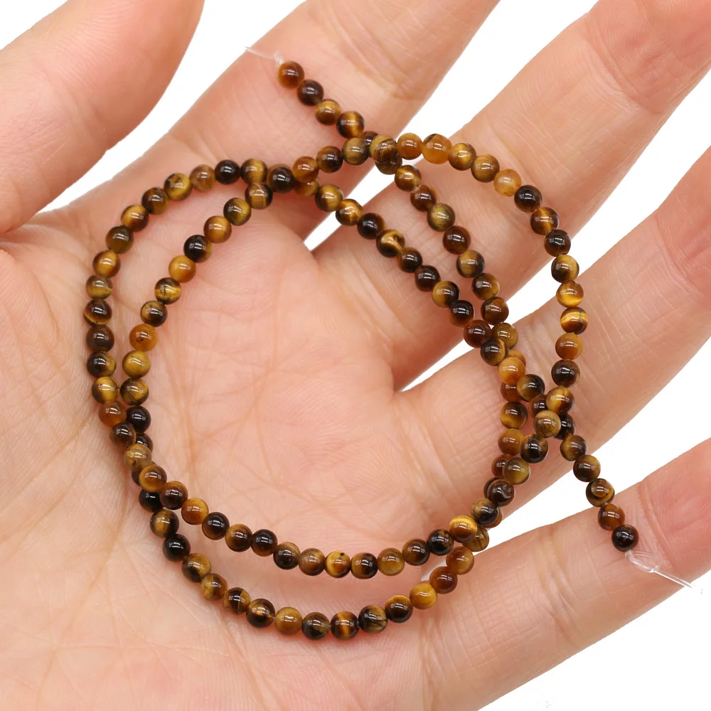 2/3/4mm Round Tiger Eye Stone Loose Spacer Beads Natural Stone Beads for Jewelry Making DIY Necklace Bracelet Accessories 38cm