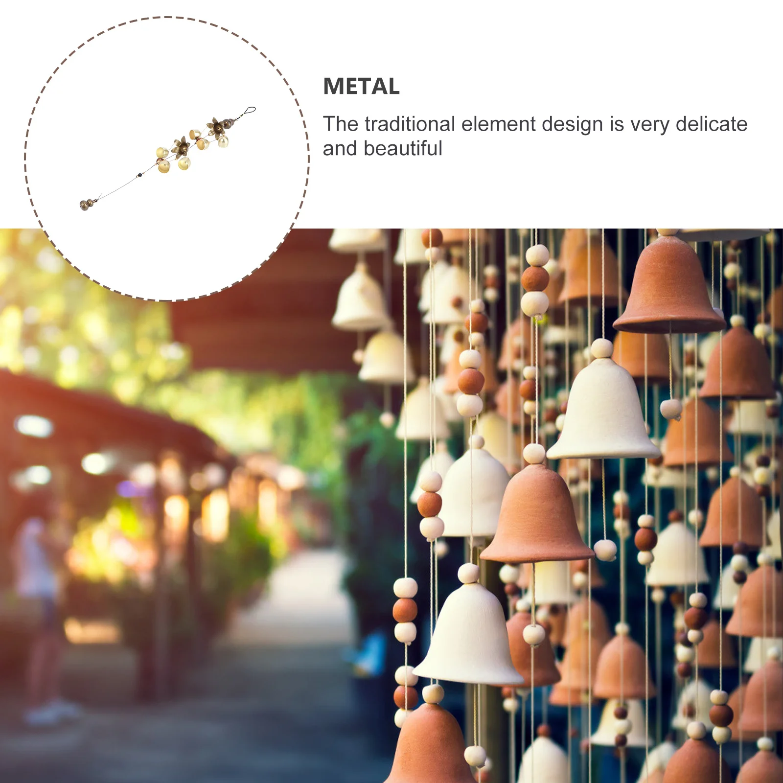 

Metal Wind Chime 2 Layers 6 Bells Alloy Feng Shui Home Decor Outdoor Garden Patio Vintage Style Hanging Wind Bell