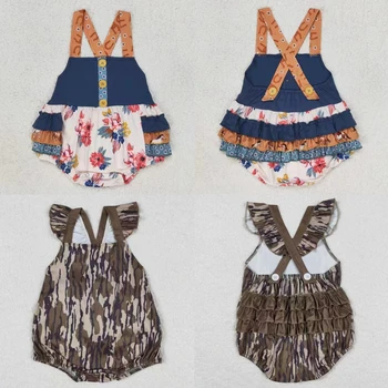 Sprzedaż hurtowa dzieci letni Romper niemowlę dziewczynka kwiat moro Bubble kombinezon niemowlę niemowlę kwiatowy jednoczęściowy strój