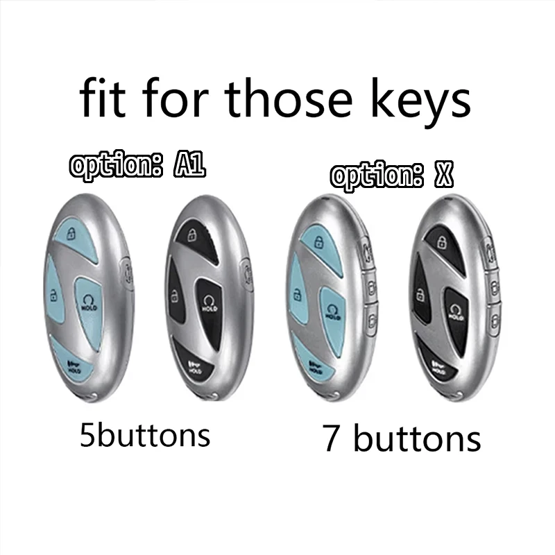 zinc alloy Car Remote Key Case Cover Shell For Hyundai IONIQ 6 New Grand Prix GN7 Kona Protected Holder Keyless Fob Bag