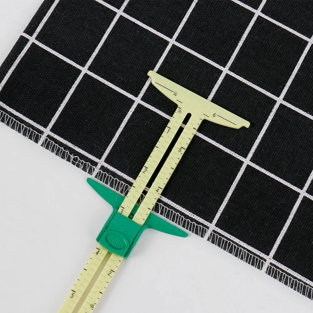 5-IN-1 Sewing Seam Ruler Measuring Gauge, Aluminum & Plastic