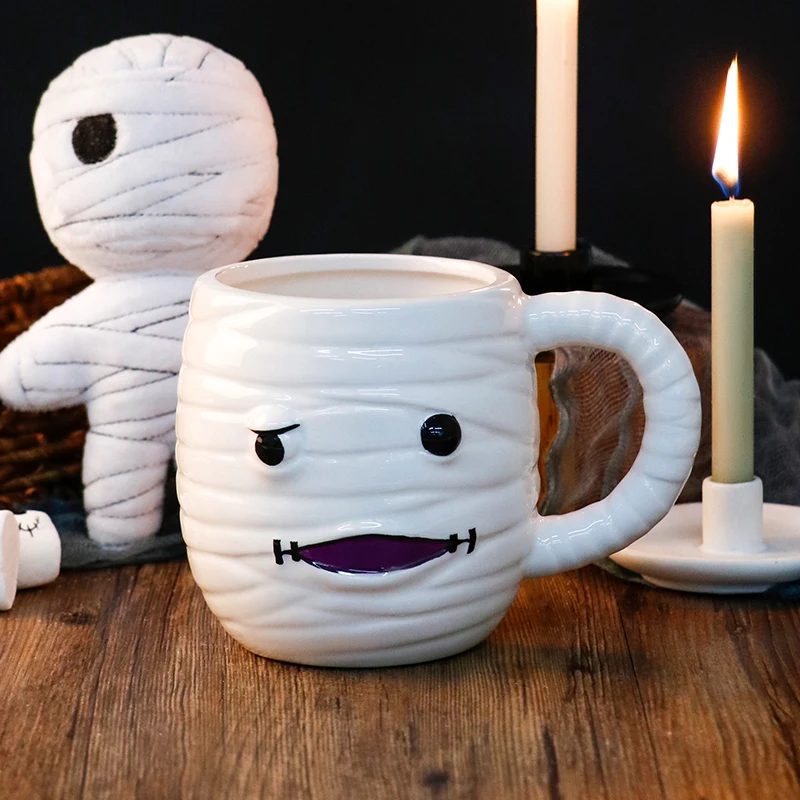 

7.8oz Novelty 3D Skull Design Eco-Friendly Kaolin Ceramic Coffee Mug For Halloween Gift Adds Spooky To Your Holiday