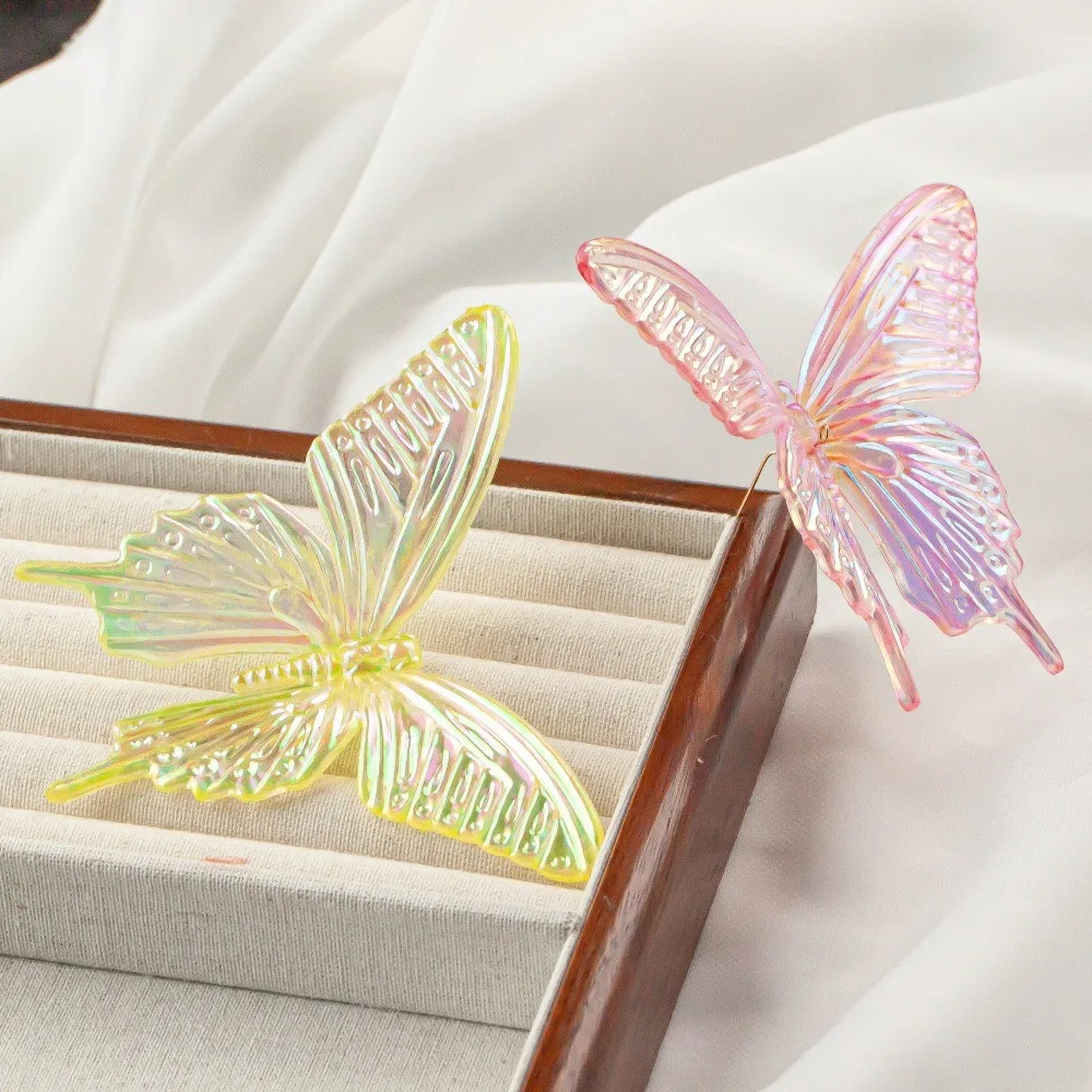 5/10pcs New 3D Laser Butterfly Acrylic Headwear Hair Accessories DIY Crafts Hairpin Gifts