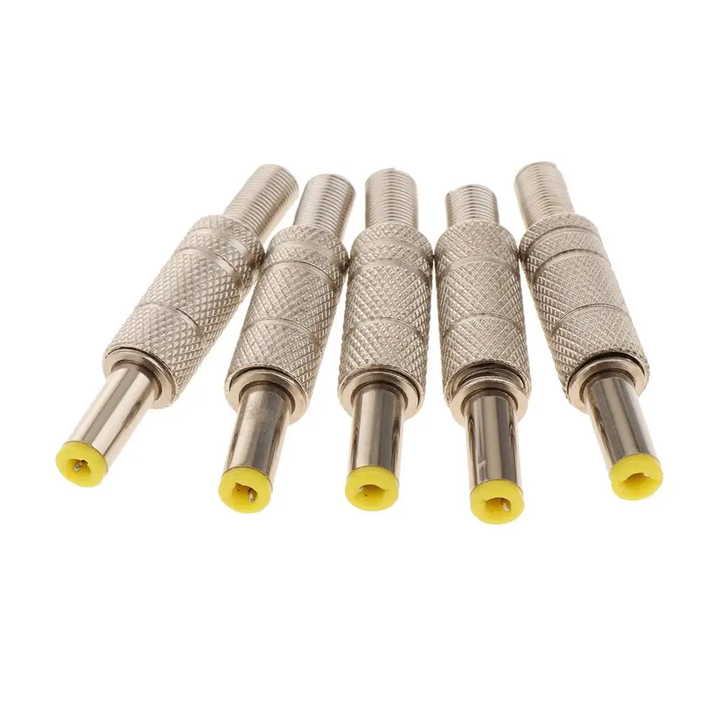 5pcs DC 5.5x2.5mm Power Supply Male Plug Welding Adapter Connector.