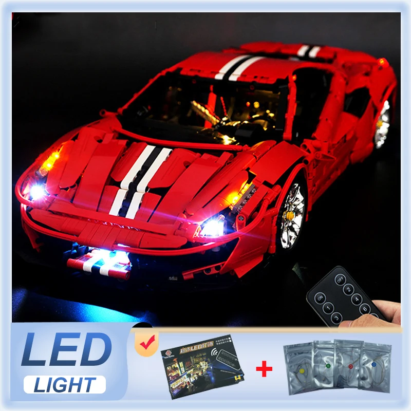 

DIY RC LED Light Kit For LEGO 61042 Technical Sports Car (Only LED Light,Without Blocks Model)