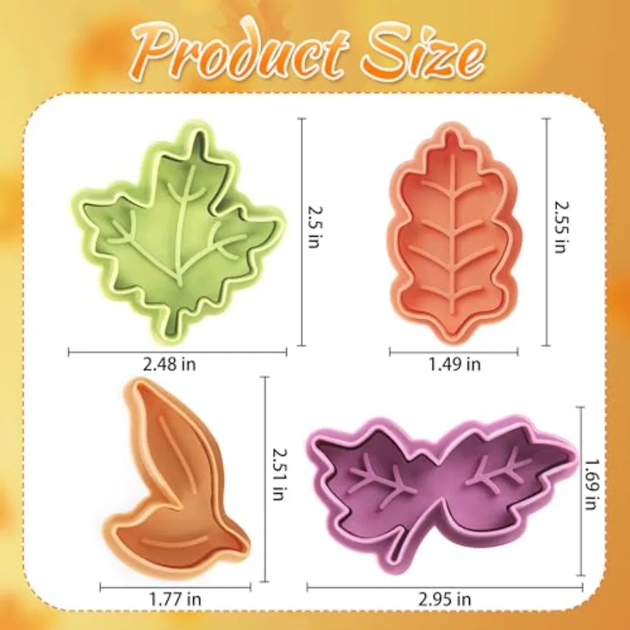 Leaf Plunger Cutter Maple Leaf Ce Cutter Baking Pie Crust Cutters for Thanksgiving