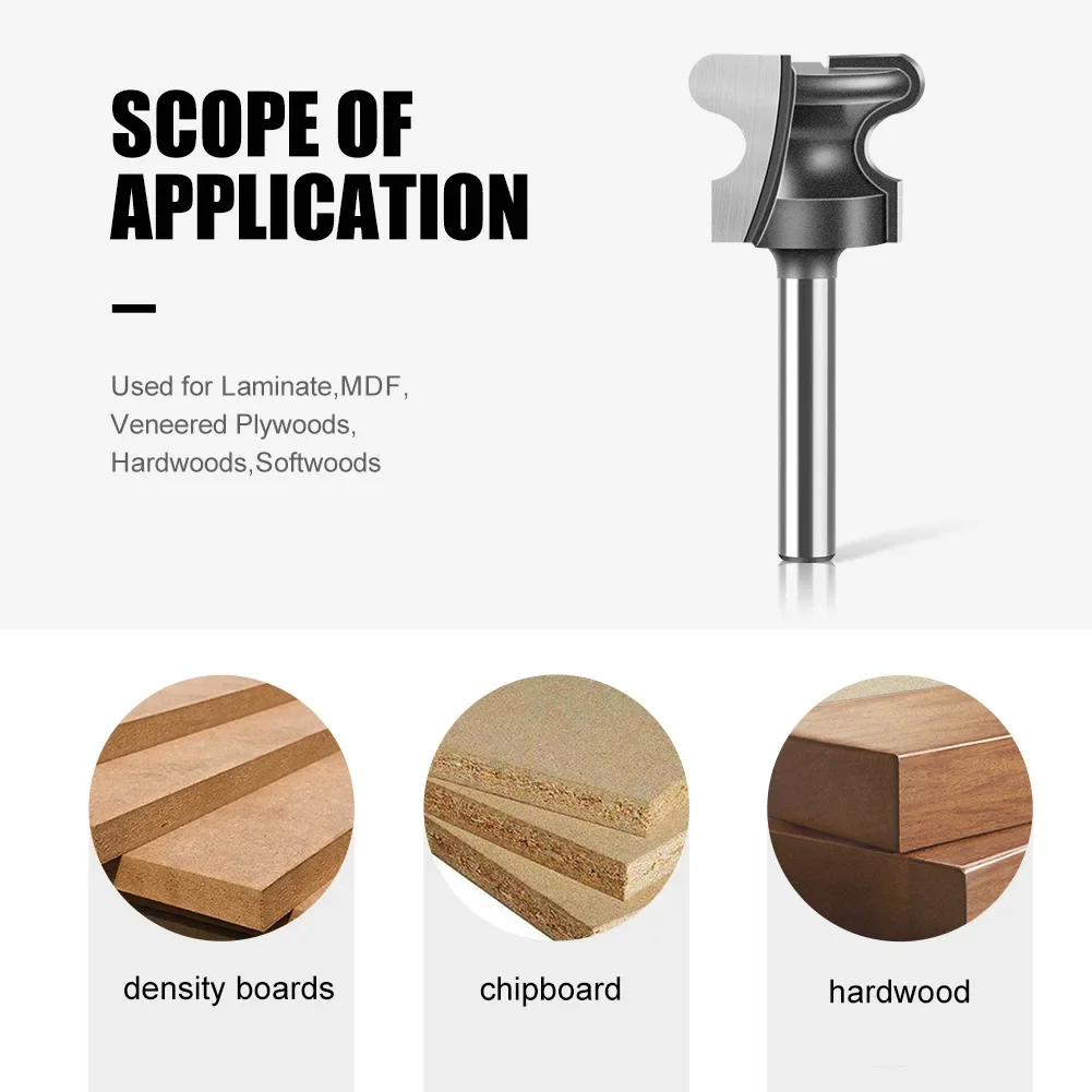 1PC 6MM 12MM Shank Milling Cutter Two Arc Nail Clipper Drawer Cabinet Door Drawer Router Bit Cabinet Door Handle Cutter Slotted