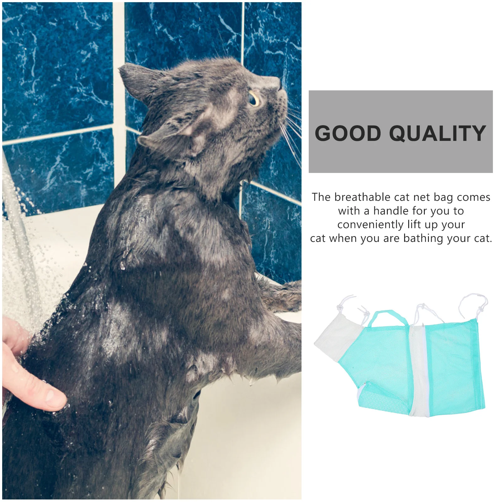 

Cat Bathing Shower Grooming Mesh For Nail Trimming Teeth Cleaning Lightweight Travel Use Cat Bath Net Bag Grooming Pouch Shower