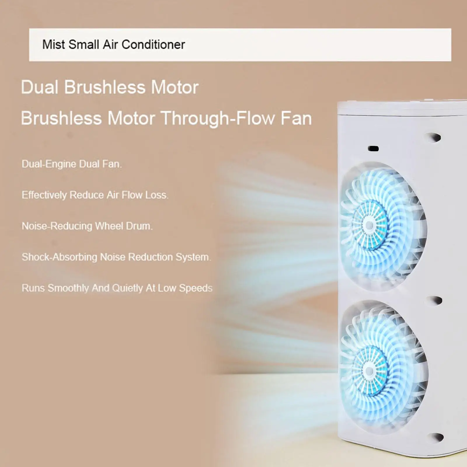 Portable Hiking Fan with Humidifier USB Desk Fan Air Cooler for Camping Outdoor Picnic Bedroom Office Quiet Night Light