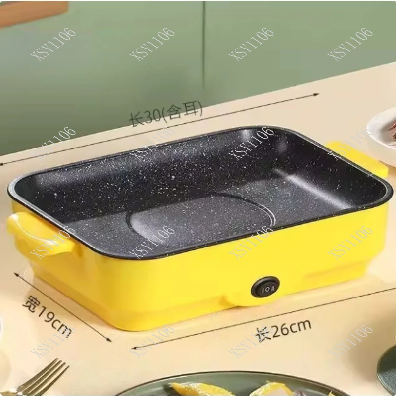 Household Electric Grill Pan Mini Barbecue Plate 2 Gears Firepower Non-stick Smokeless Omelette Frying Pan Skillet