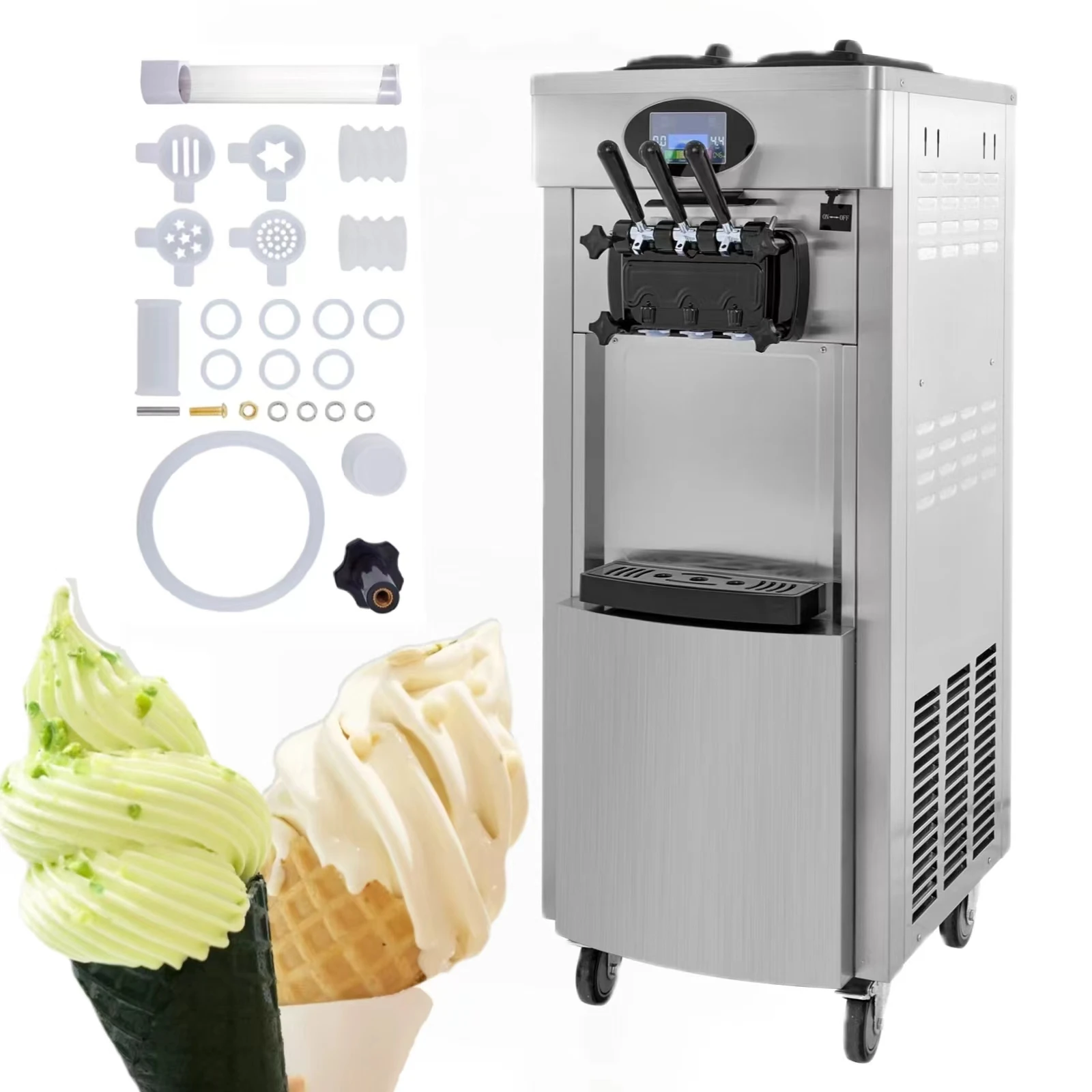 

WeWork YKF-8216T Soft Serve Ice Cream Machine 2200W with Air Pump and Pre-Cooling Function Commercial Ice Cream Machine