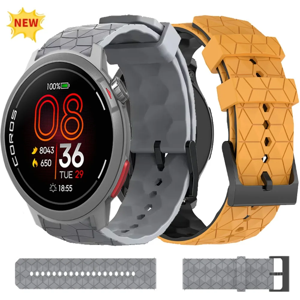 20/22mm Fußballmuster Silikonarmband für CMF 3-2-1 Pro COROS APEX 4 42mm Band für Suunto Vertical 2/1 Race 2/1/S Zubehör