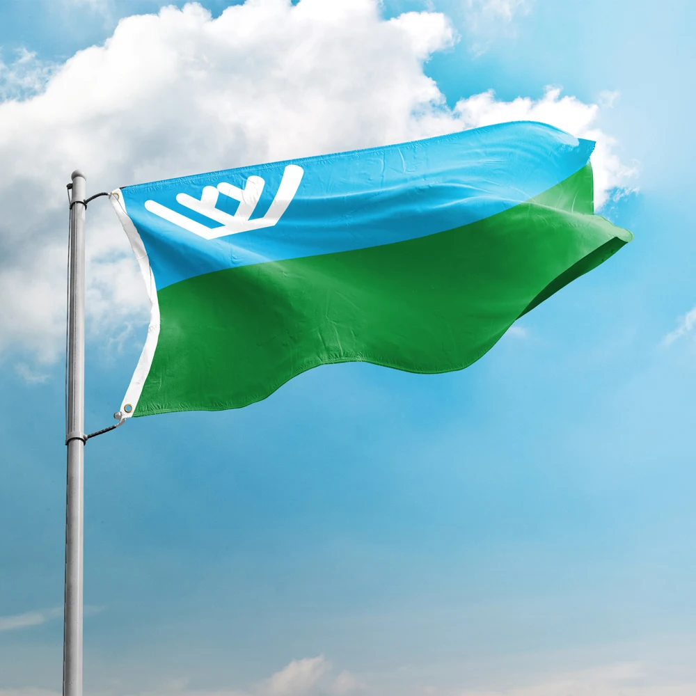 Flag Of Khanty-Mansi Autonomous Okrug 3*5FT 90*150CM Flags Federal Subjects Russia  Custom Logo Banners Polyester  UV Resistance