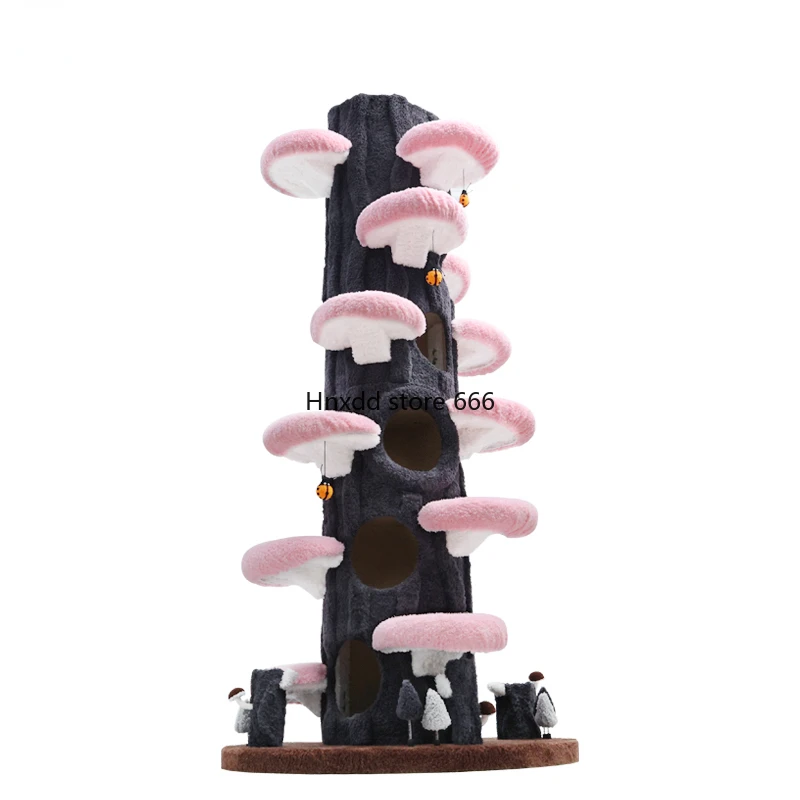 Jumping platform integrated solid wood cat shelf villa cat nest does not occupy a tree hole