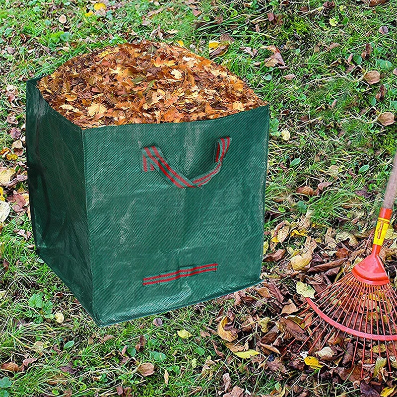 Kantong sampah tanaman PP taman 125/270L, kantong gugur dengan pegangan sampah yang diperkuat taman halaman rumput serba-serbi