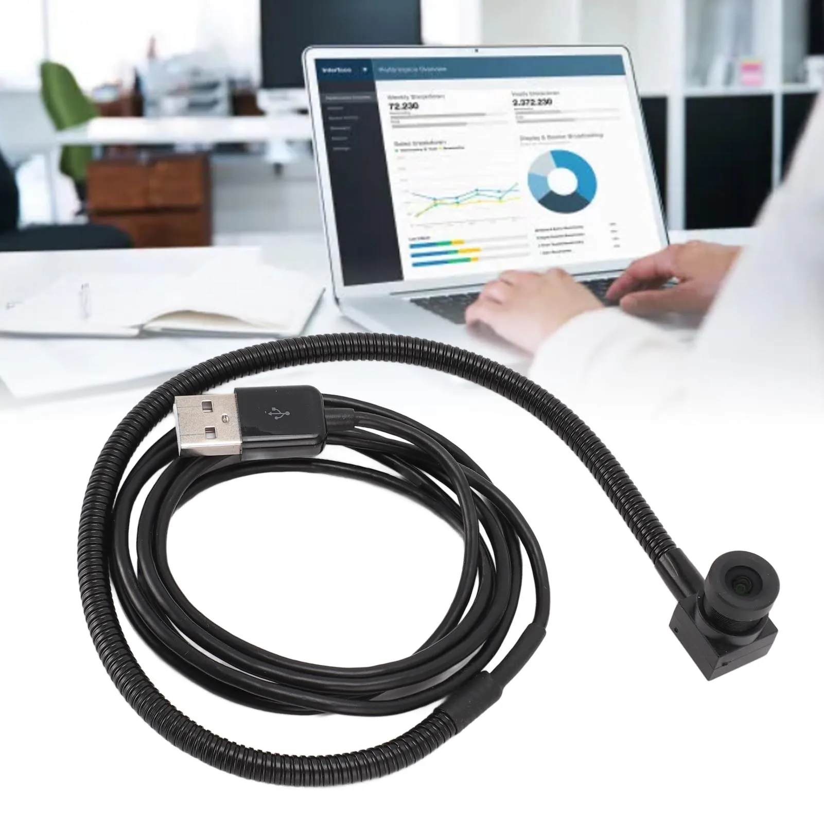 USB Center Webcam Eye To Eye Middle Screen Camera with 2MP Autofocus for Video Conferencing Live Streaming USB Webcam for Laptop