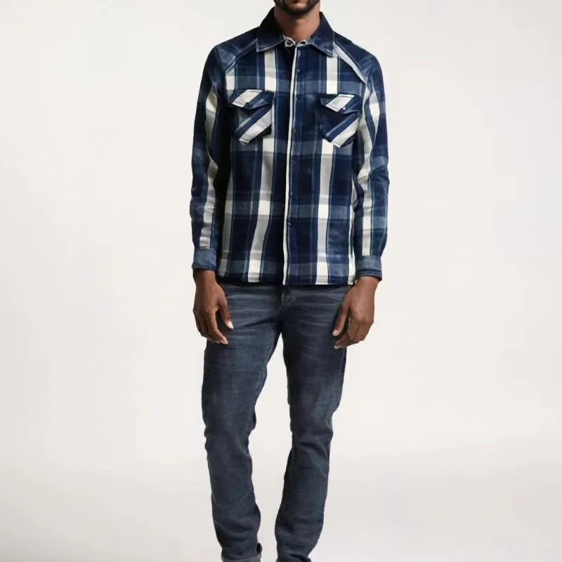 

Мужская рубашка American Sle из чистого хлопка с озоновым покрытием, синего цвета, приталенного кроя, молодежная, модная, для весенне-осенне-зимнего сезона