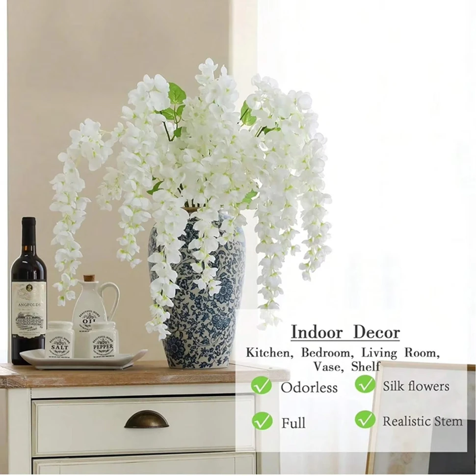 Künstliche Blumen Rattan Home Room Warme Atmosphäre Requisiten Hochzeit Festival Outdoor Hof Garten Wand Girlanden DIY Geschenke Box Dekor