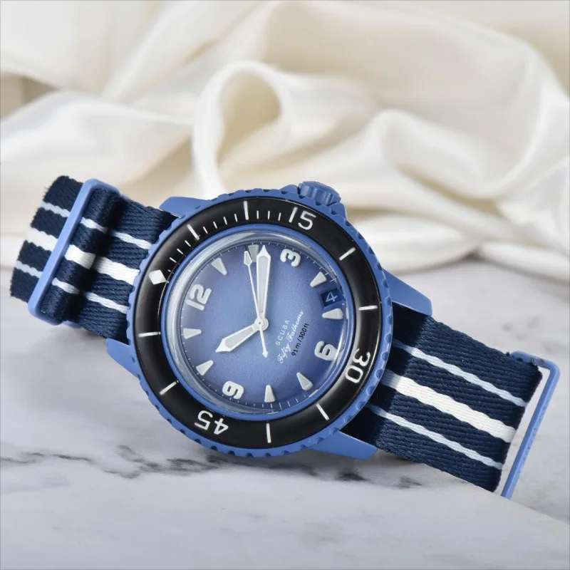 Men's and Women's Fashion Watches Bioceramic Scuba Fifty Fathoms Sea Guardian Series Five Ocean Watch Luxury Automatic Watch Men