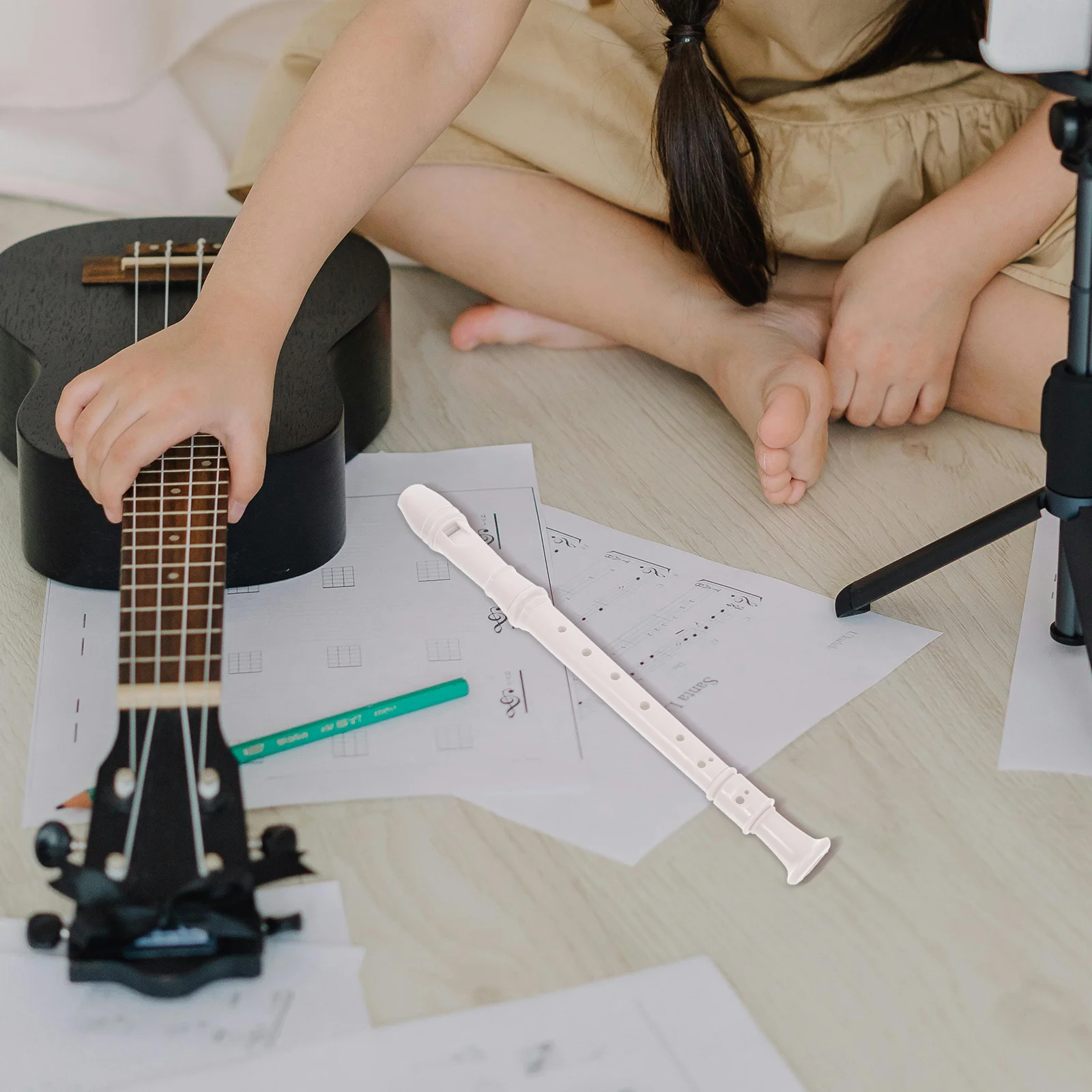 مسجل سوبرانو 8 فتحات أداة فلوت مادة ABS صوت ميلوديوس للبالغين ممارسة الأداء مع قضيب التنظيف