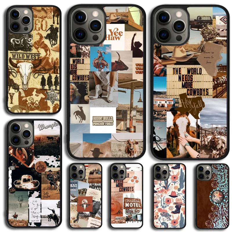 Cowboy Cowgirl Western Ranch Boho Phone Case Cover For iPhone 15 16 14 Plus 11 12 mini 13 Pro Max Apple X XR XS max