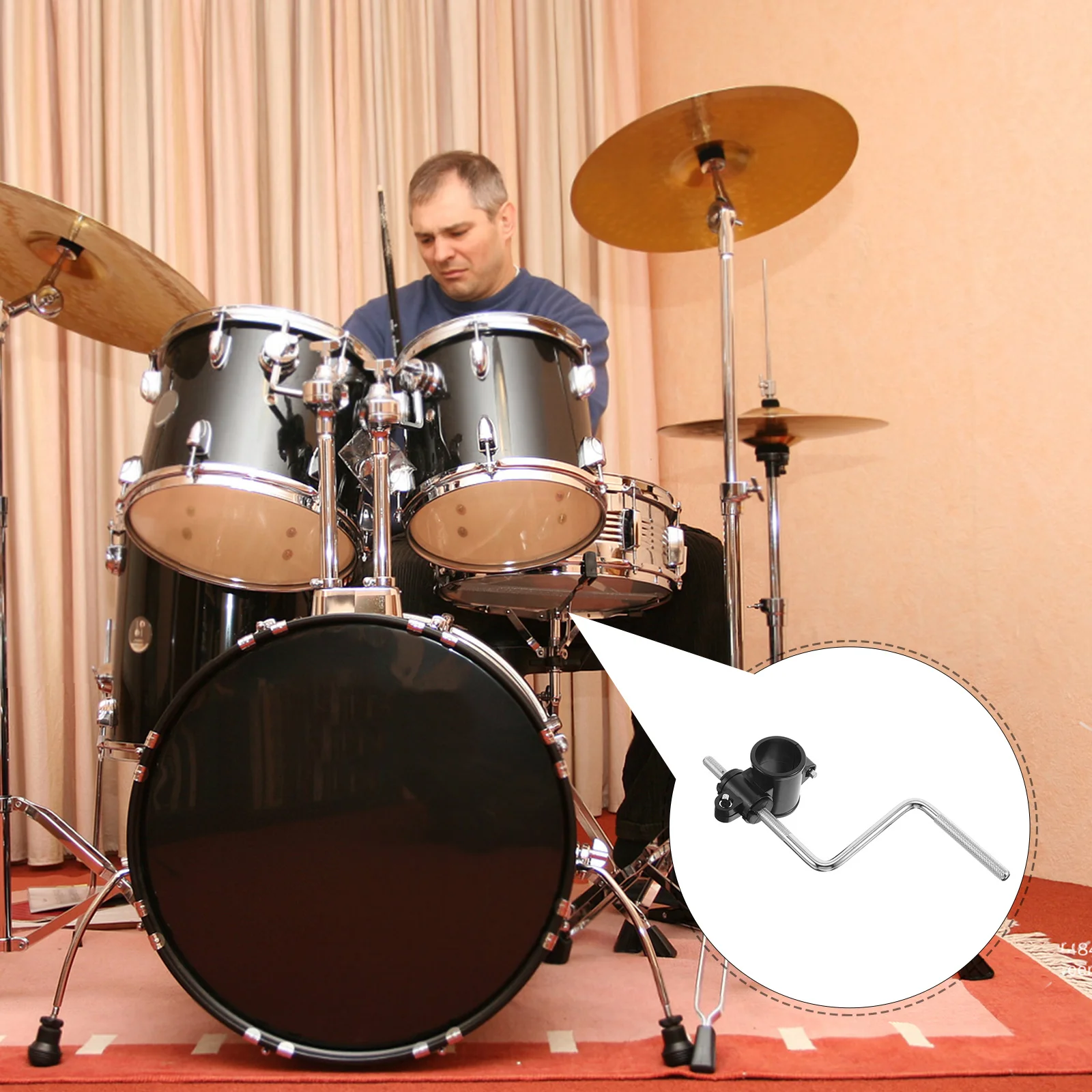 

Compact Drum Clamp 38mm-10mm Versatile Design for Cymbal Stands and Drum Racks Ideal for Percussion Accessories