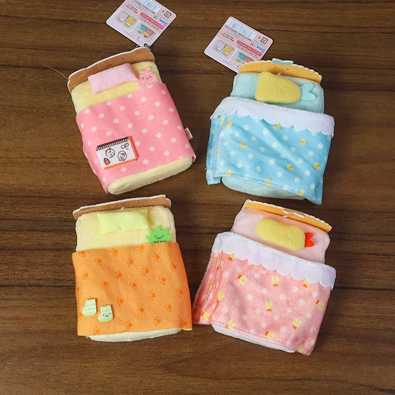 Cute Sumikko Gurashi Plush Bed Doll Japanese Cartoon Version Anime Character Scene Mini Bed Stuffed Toy Friend's Birthday Gift