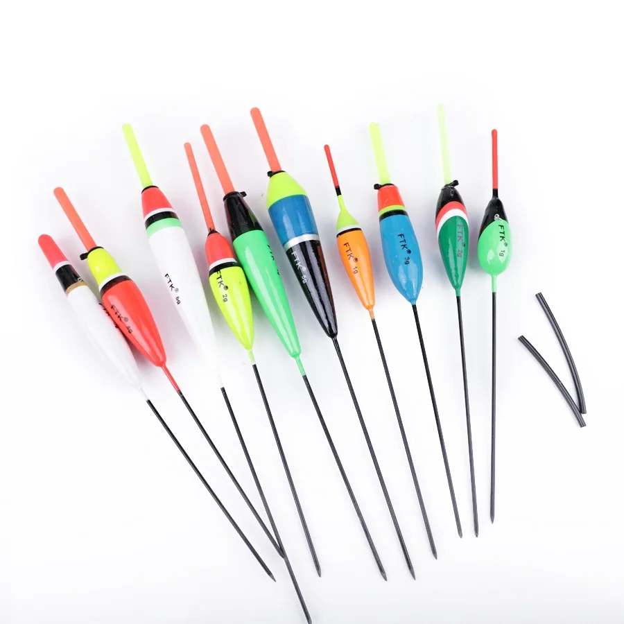 FTK 10PCS Barguzinsky Fir Fishing Float Luminous Light Stick 16cm-21.5cm 1g 2g 3g 4g 5g Vertical Buoy Carp Fishing Accessories