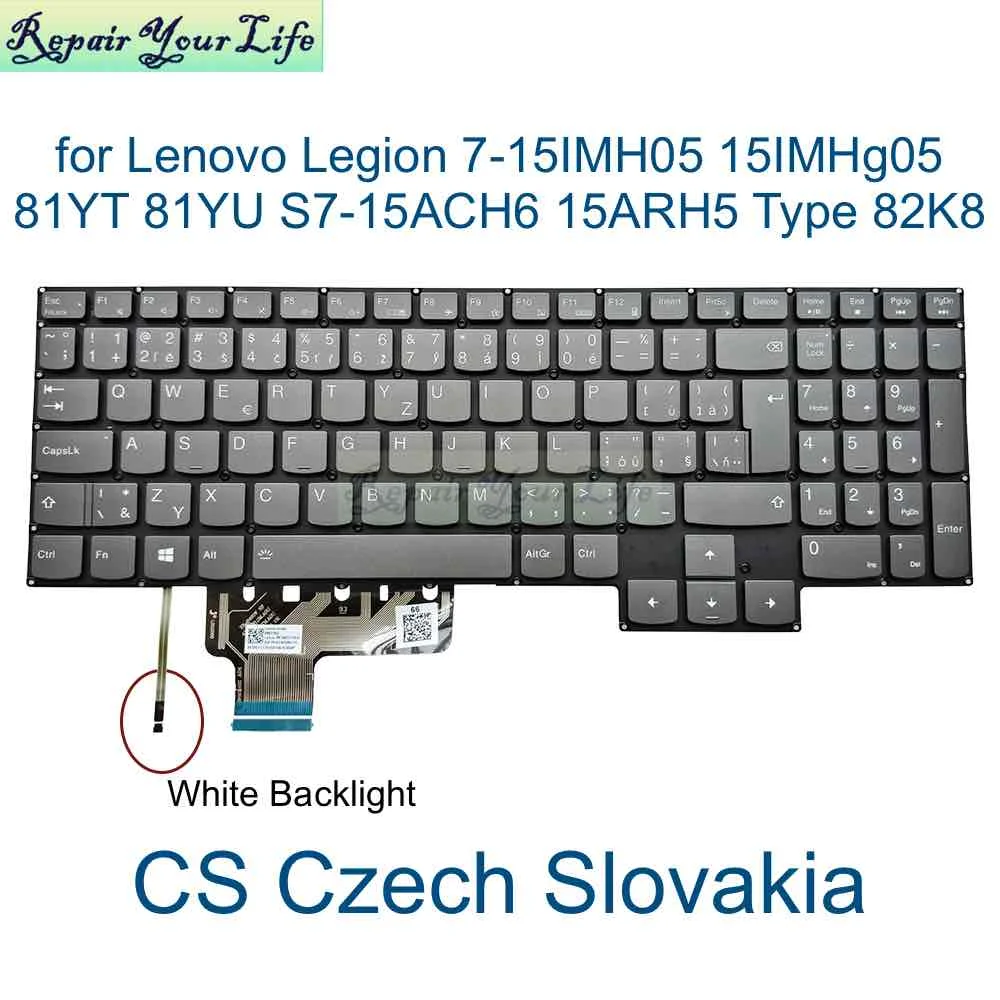 Backlit Keyboard for Lenovo Legion 7-15IMH05 15IMHg05 81YT 81YU C7-15IMH05 82EH, CS RU Russian Spanish French AZERTY German New
