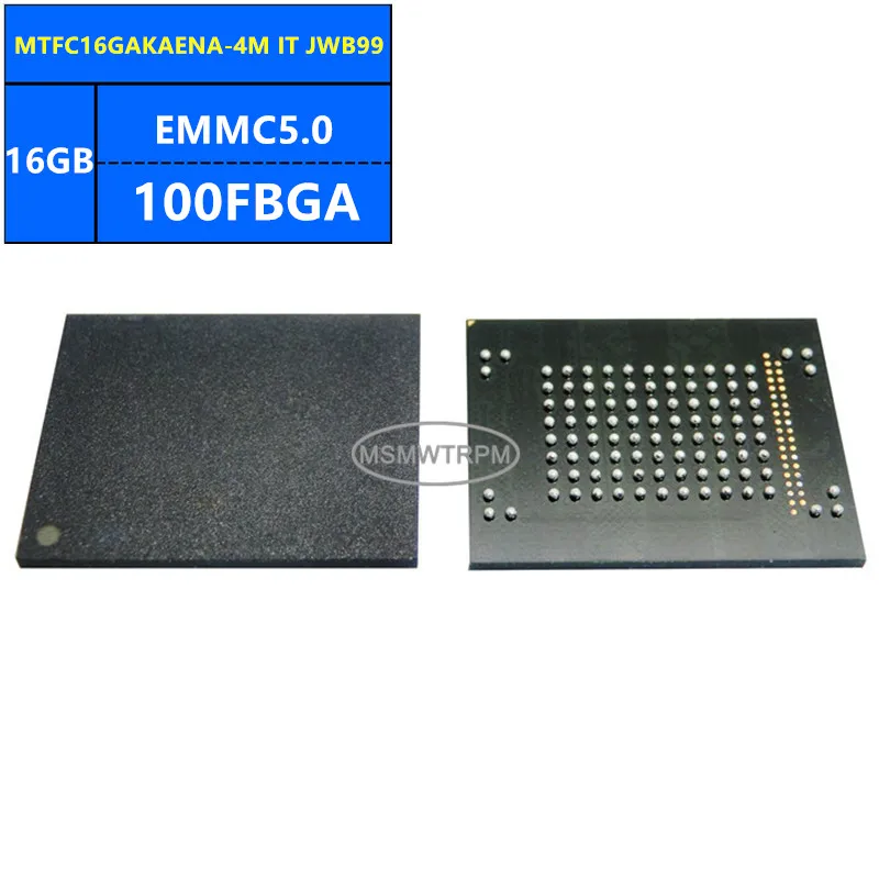

MTFC16GAKAENA-4M IT JWB99 MTFC16GAKAEDQ-AIT SFFMQ EMMC5.0 16GB 100FBGA Memory Chip IC Electronic Components New Original