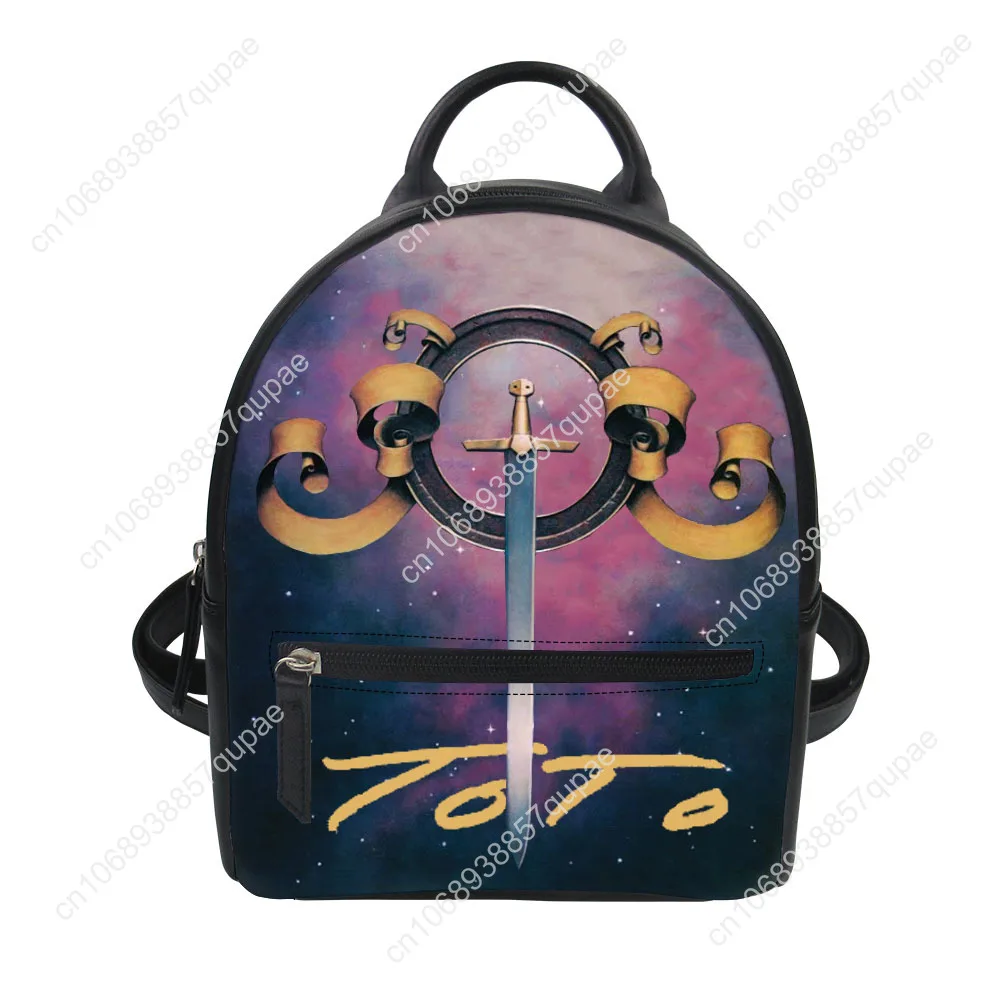 

Toto band Custom Backpack Purse Women Retro Interesting Carter Schoolbags Double Shoulder Bag Mini Daypack Leather Travel Bag