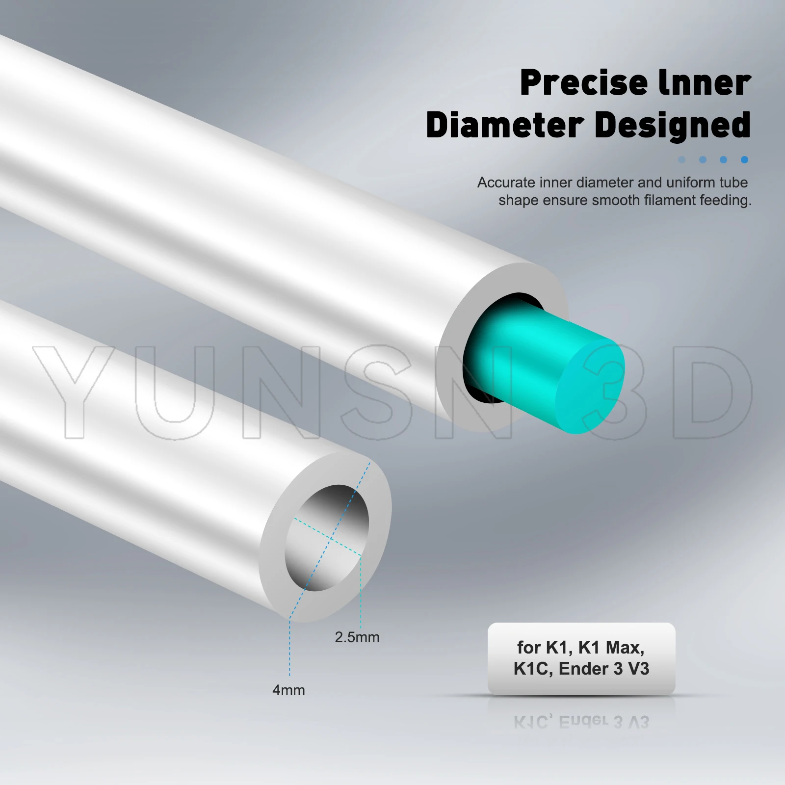 für Creality K1 Serie Rohr 3D-Drucker PTFE-Schlauch unterstützt 1,75 mm Filament für K1, K1 Max, K1C, Ender 3 V3, CR-10 Serie – Detail 2