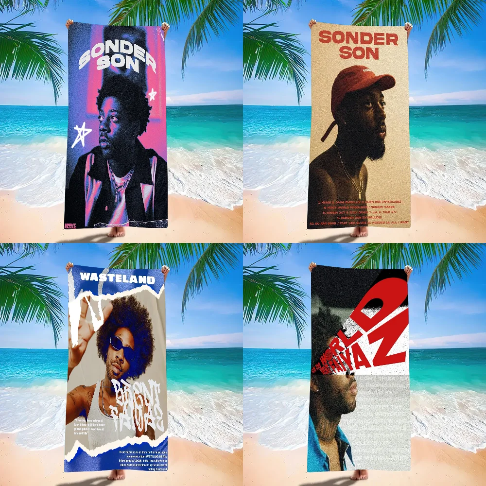 

American singer Brent Faiyaz Towel Beach Towel Large Size Outdoor Travel Camping Absorbent toallas Towels Summer Swimming