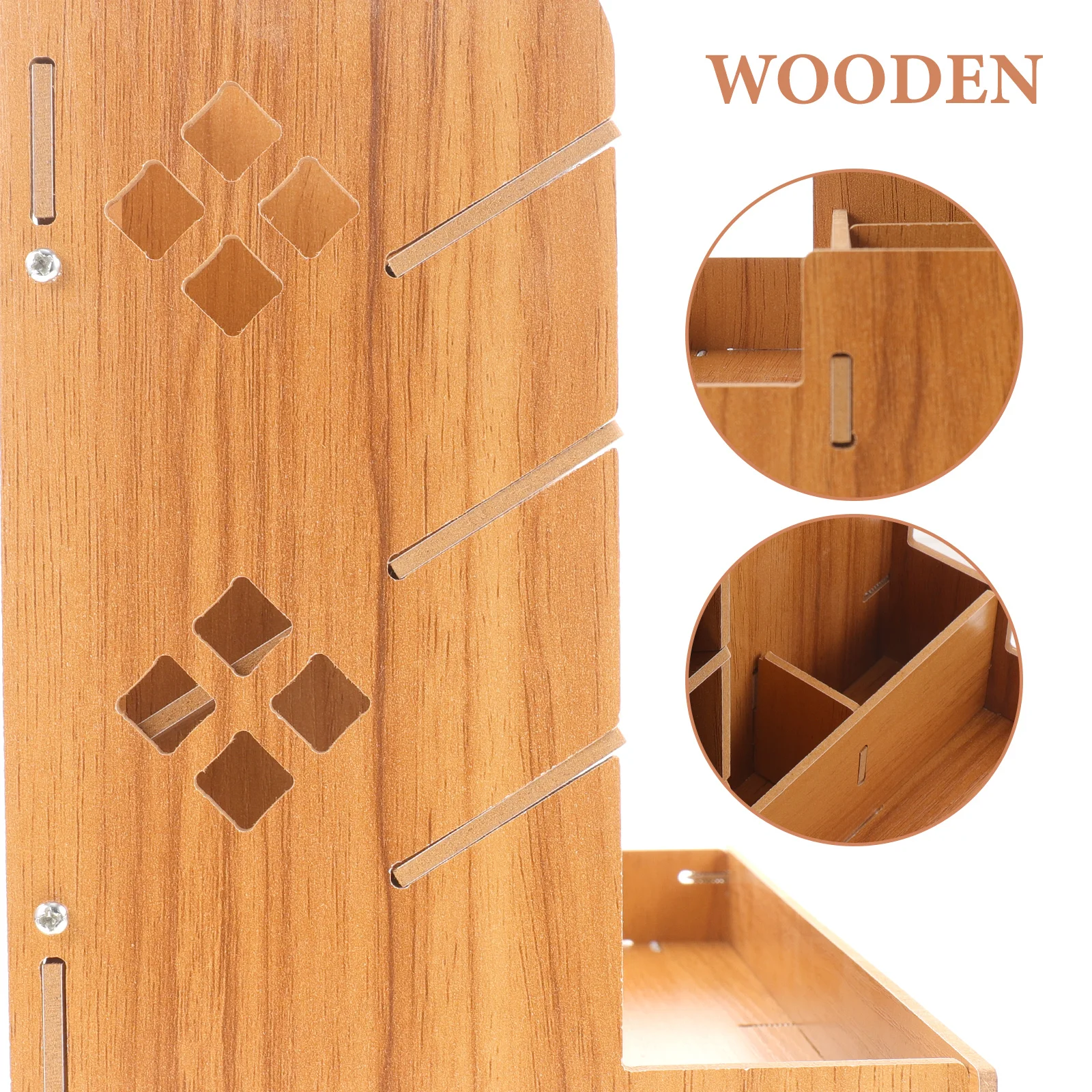 

Wooden Desk Organizer Pen Holder Storage Box Wear-Resistant Multifunctional Desktop Container Inclined for desk