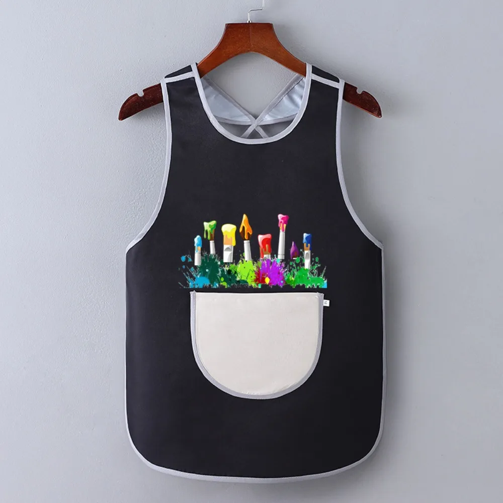 Reverse Dressing No Tie No Sleeveless Painting Apron Waterproof Drawing Dressing Kitchen Apron Easy Clean Art Bibs