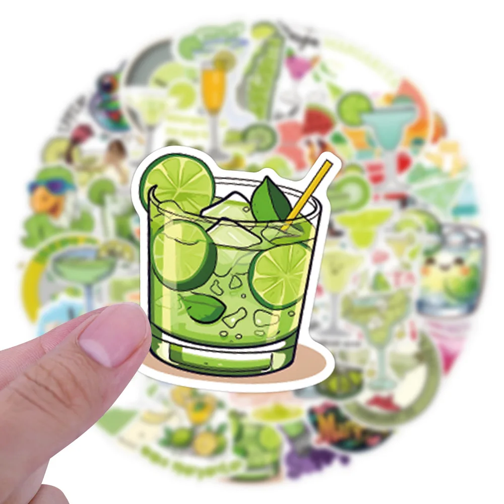 

55/110PCS Cartoon Margarita Cocktail Cute Funny Graffiti Stickers Creative Personality DIY Laptop Water Cup Phone Case Decal Toy