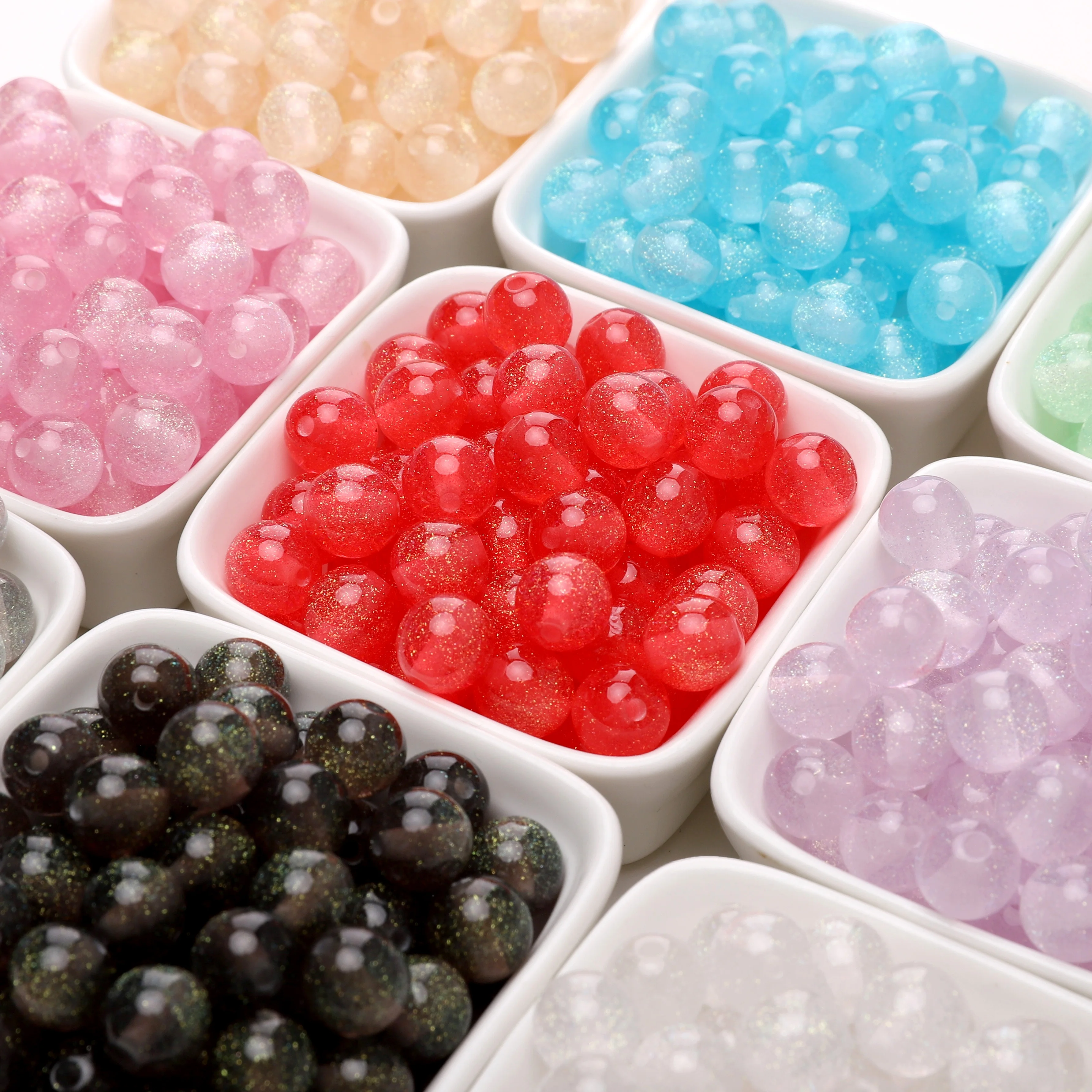 

8/10mm 10pcs beading Loose Spacer Beads Resins Round Beads for Jewelry Making Multicolor Loose Beads DIY Bracelet Necklace Bead
