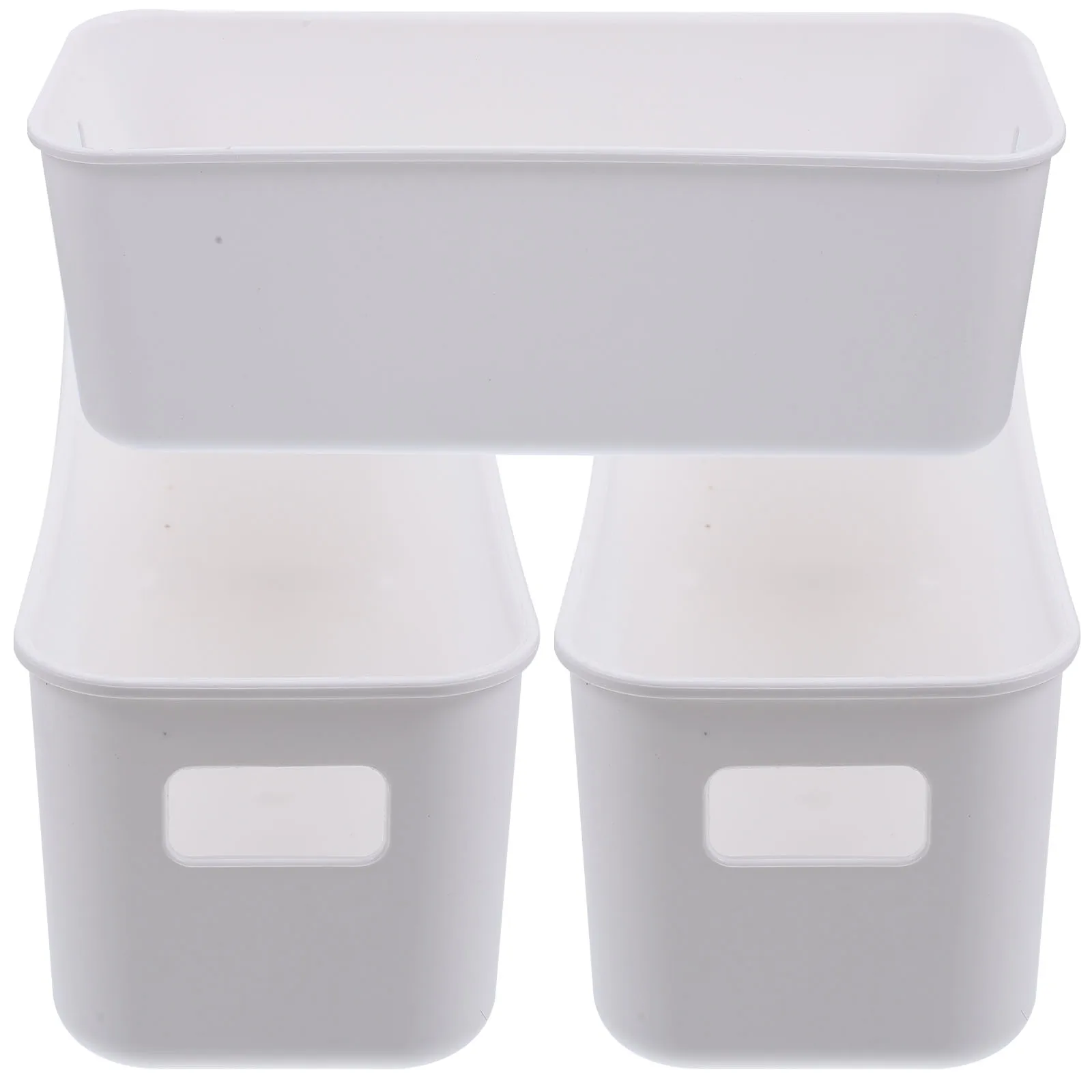 

3 Pcs Containers Mobile Phone Case Storage Box Boxes Cube Organizer White Plastic Small Office