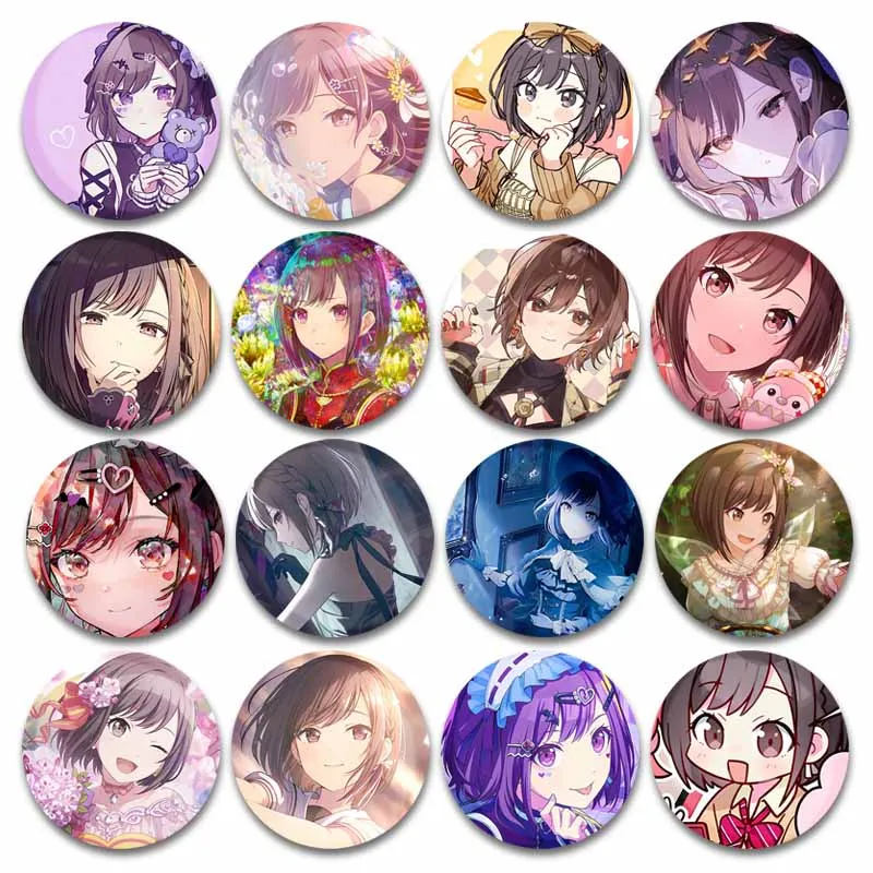 Game Project Sekai Shinonome Ena Button Pins Kawaii Cartoon Girl Badge Round Brooches Fashion Jewelry Backpack Hat Accessories