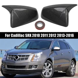 For Cadillac SRX 2010-2016 Car Sticker Rearview Side Mirror Cover Wing Cap Exterior Door Rear View Case Trim Carbon Fiber Look