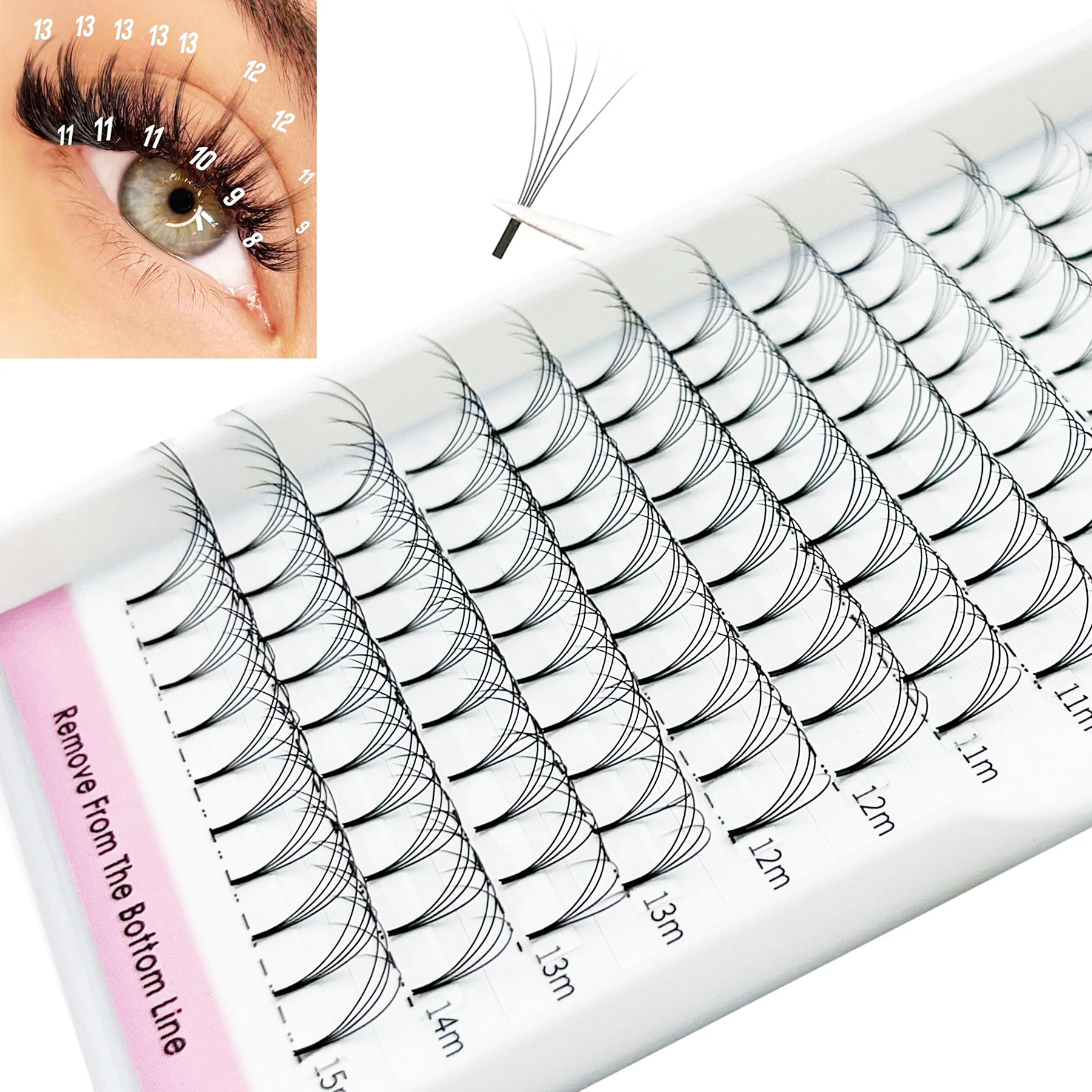 CoMango Short Stem Russian Volume Eyelash Extension Premade Volume Fans Faux Mink Premium Natural Lashes Supplies Wholesale Lash