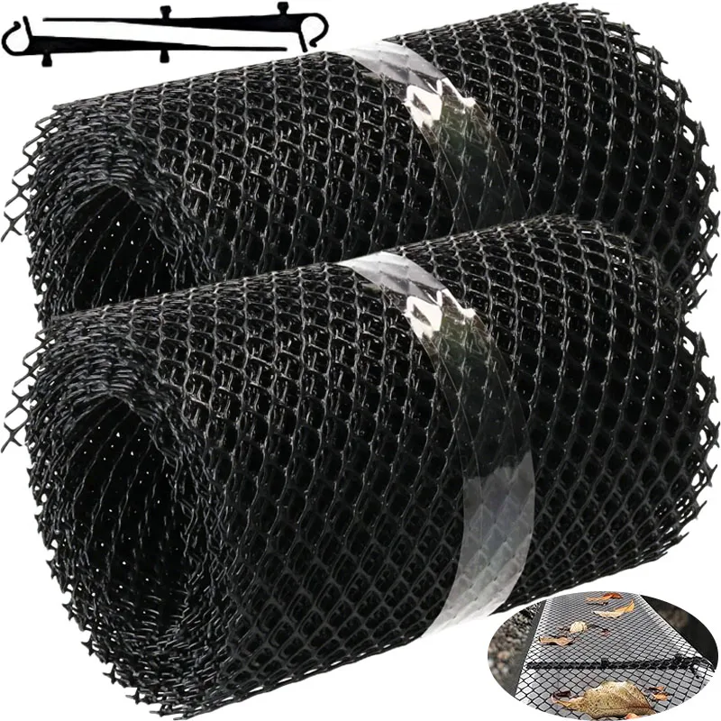 

6-метровый сетчатый фильтр против падения с прямыми крючками, сетчатая защита желоба для забора из листьев для домашнего сада на открытом воздухе