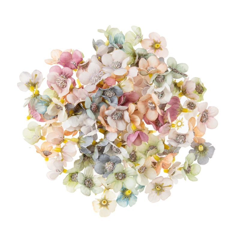 50PCS 3Cm Künstliche Blumen für Sammelalbum Diy Candy Box Hochzeit Party Dekoration Handgemachte Weihnachten Kranz Seide Mini gänseblümchen