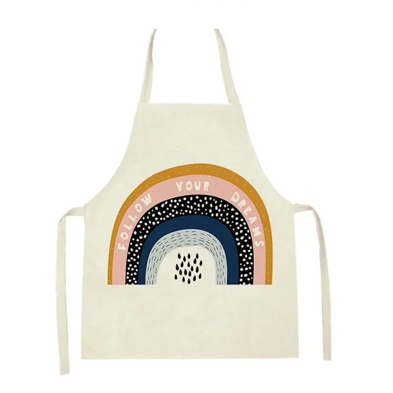 Cartoon cute car rainbow sunscreen apron children's cooking apron home cleaning anti-fouling accessories home printed apron