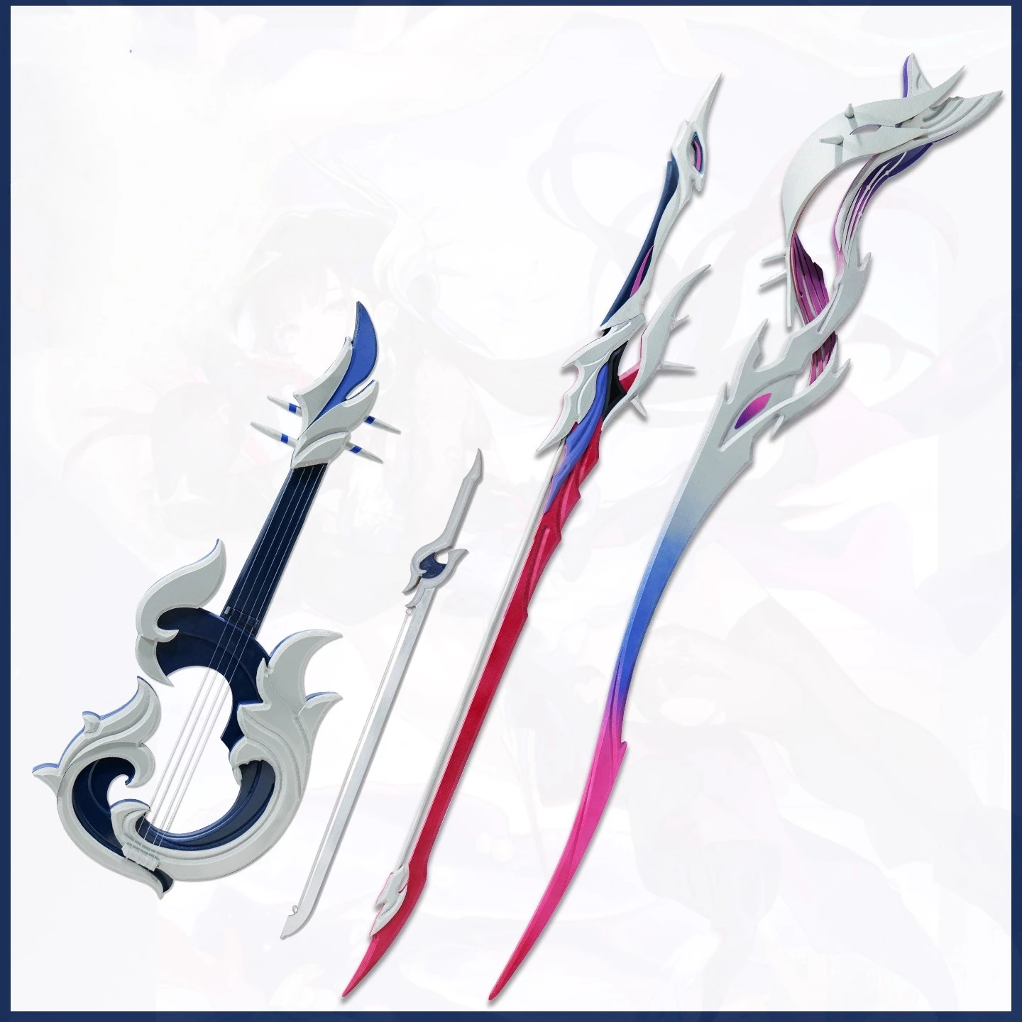 Honkai Star Rail Helektra Cosplay Double Swords Violin Bow Prop Hysilens Musical Role-play Prop
