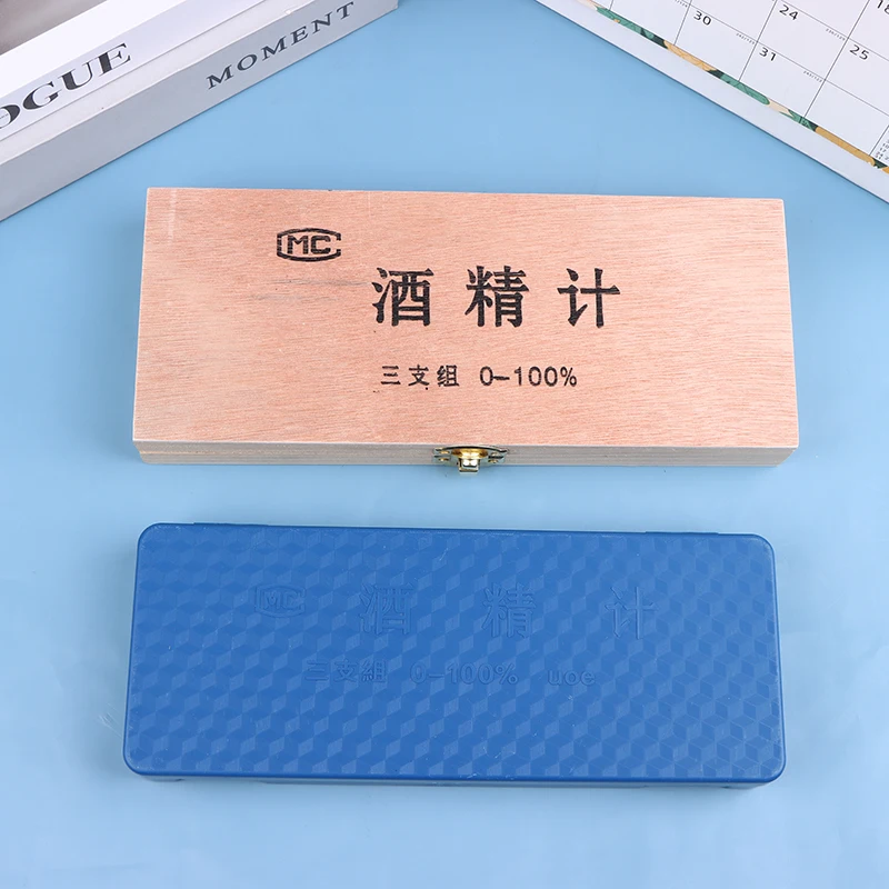 

Набор из 3-х точных спиртометров для измерения концентрации алкоголя в вине, 0-40%, 40-70%, 70-100%, в футляре, для домашнего использования