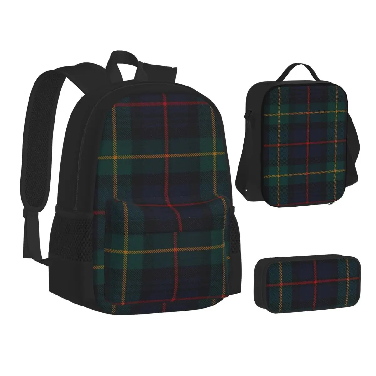 

Farquharson Scottish Tartan Backpacks Boys Girls Bookbag Children School Bags Kids Rucksack Lunch Bag Pen Bag Three-Piece Set